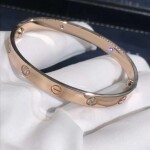 Cartier Love Bracelet 4 Diamonds 18k Rose Gold