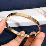 Cartier Love Bracelet 4 Diamonds In 18k Yellow Gold