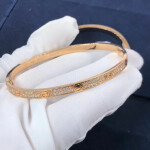 Cartier Love Bracelet Pave Diamonds Small 18k Rose Gold