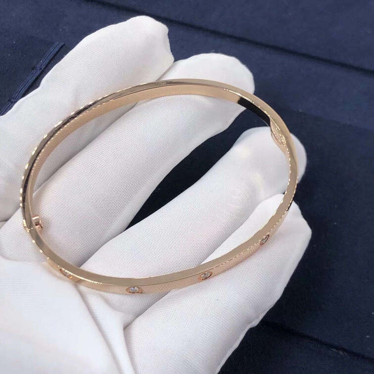 Cartier Love Bracelet Small Model 18k Pink Gold With 10 Diamonds