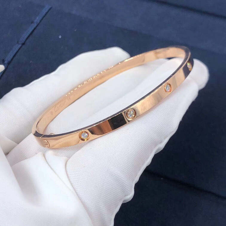 Cartier Love Bracelet Small Model 18k Pink Gold With 10 Diamonds