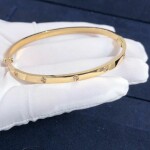 Cartier Love Bracelet Small Model 18k Yellow Gold With 10 Diamonds
