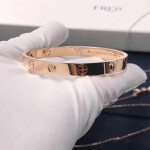 Cartier Love Bracelet With 4 Diamonds 18k Rose Gold