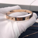 Cartier Love Bracelet With 4 Diamonds 18k Rose Gold