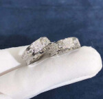 Cartier Love Ring 18k White Gold Pave Diamonds