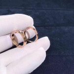 Cartier Love Ring 26mm Band Small Model 18k Pink Gold Pave Diamonds