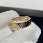 Cartier Love Ring Set With 3 Diamonds 18k Yellow Gold