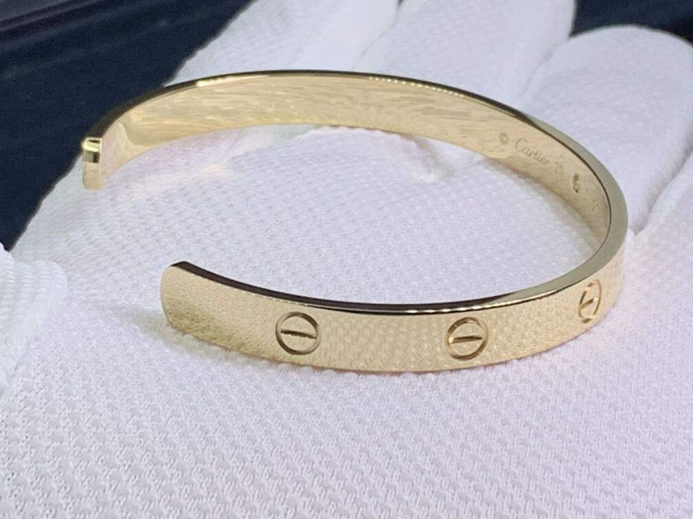 Cartier Open Cuff Love Diamond Yellow Gold Bracelet