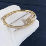 Classic Cartier Juste Un Clou Nail Bracelet 18k Yellow Gold With 374 Diamond Paved