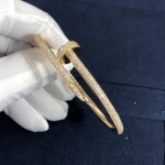 Classic Cartier Juste Un Clou Nail Bracelet 18k Yellow Gold With 374 Diamond Paved