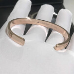 Custom 18k Pink Gold 1 Rose Sapphire Open Cuff Cartier Love Bracelet