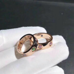 Custom Cartier 18k Rose Gold With Sapphiregarnet Amethyst Love Ring