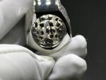 Custom Cartier 18k White Gold Full Diamond Pave Onyx Emerald Panthere De Cartier Ring