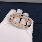 Custom Made 18k Cartier Love Bracelet With 12 Diamonds