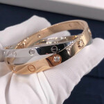 Custom Made 18k Cartier Love Bracelet With 12 Diamonds