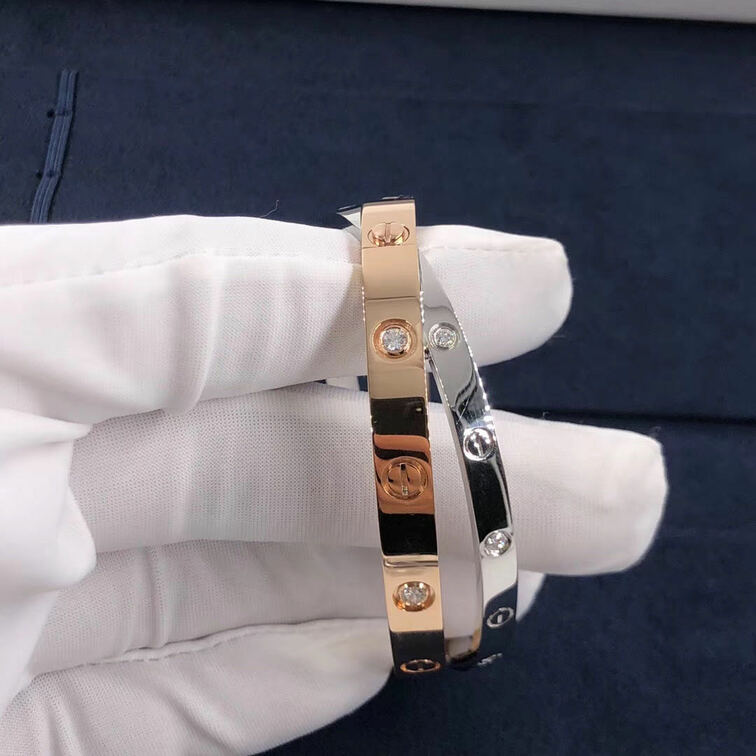 Custom Made 18k Cartier Love Bracelet With 12 Diamonds