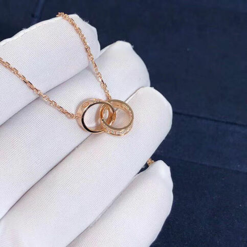 Custom Made 18k Gold Love Necklace Diamonds