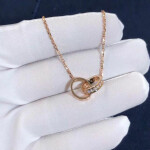 Custom Made 18k Gold Love Necklace Diamonds
