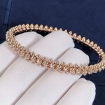 Custom Made 18k Pink Gold Clash De Cartier Diamond Bracelet