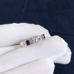 Custom Made 18k White Gold Cartier Diamond Love Solitaire Ring