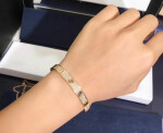 Custom Made 18k Yellow Gold Cartier Love Bracelet With Pave 204 Diamonds