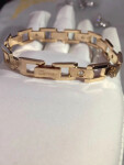 Inspired Mens Cartier Love Wide Chain Bracelet 18k Yellow Gold With Diamond