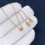 Large Model 018ct Cartier Diamants Legers Necklace Pink Gold