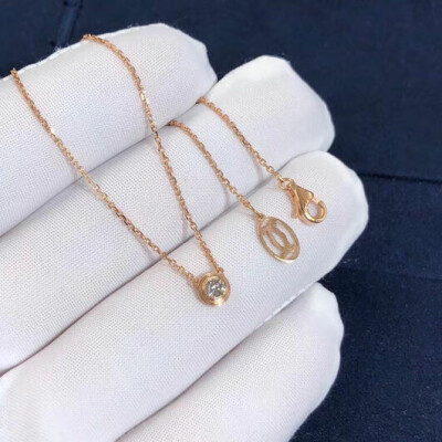 Large Model 018ct Cartier Diamants Legers Necklace Pink Gold