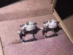 Panthere De Cartier 18k White Gold Emeralds Onyx And Diamond Paved Earrings