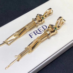 Panthere De Cartier Earrings 18k Yellow Gold With Diamondsemeralds Onyx