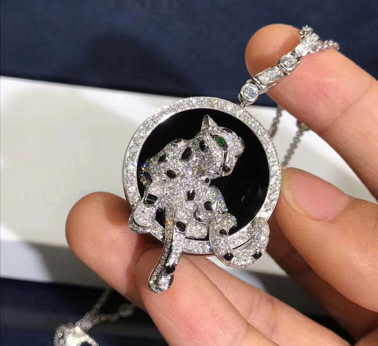 Panthere De Cartier Necklace Pave Set With Diamonds