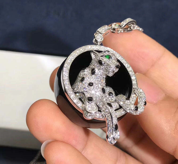 Panthere De Cartier Necklace Pave Set With Diamonds