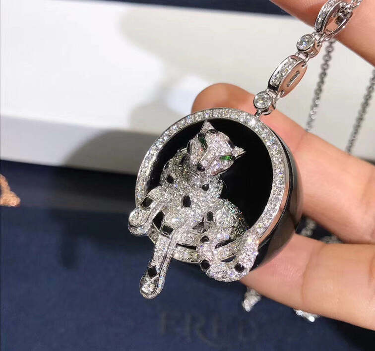 Panthere De Cartier Necklace Pave Set With Diamonds
