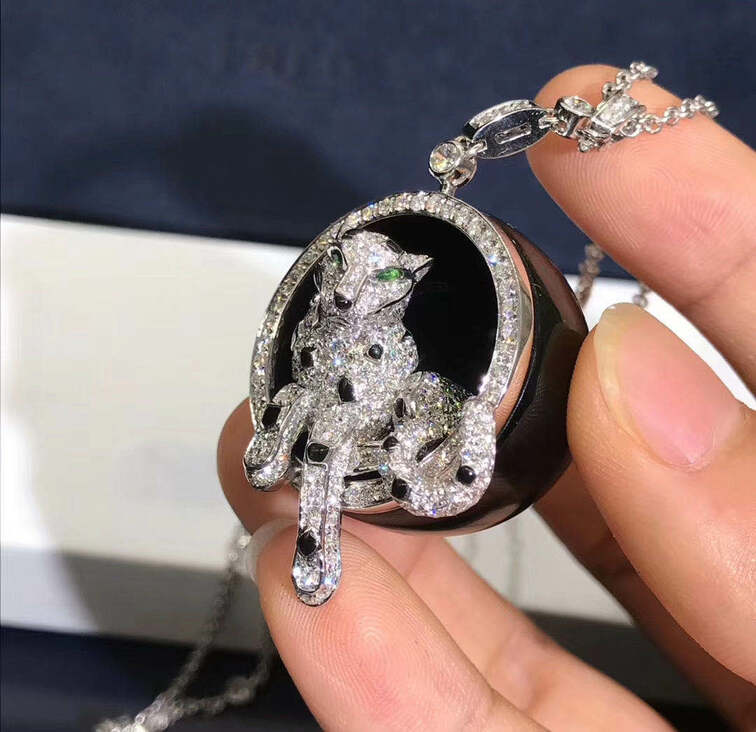 Panthere De Cartier Necklace Pave Set With Diamonds