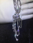 Panthere De Cartier Necklace Platinum Emeralds Onyx Diamonds
