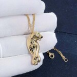 Panthere De Cartier Pendant Necklace Tsavorite Garnets And Onyx