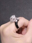 Panthere De Cartier Ring 18k White Gold Pave Diamond With Emeralds And Onyx