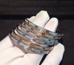 Solid 18k White Gold Cartier Love Bracelet Paved Diamonds
