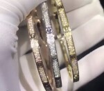 Solid 18k White Gold Cartier Love Bracelet Paved Diamonds