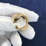 Solid Panthere De Cartier 18k Yellow Gold Tsavorite Garnets And Onyx Ring