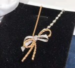 Chaumet Insolence Diamond Bow Pendant Necklace
