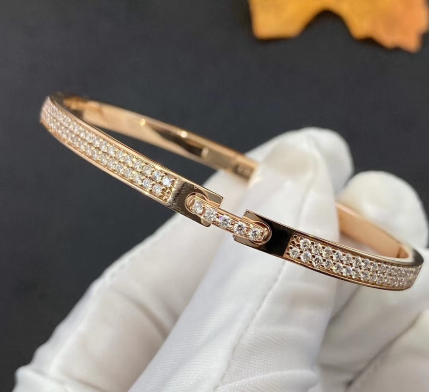 Chaumet Liens Evidence 18k Pink Gold Diamond Paved Bracelet