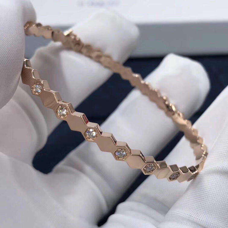 Inspired 18k Pink Gold Chaumet Bee My Love Diamond Bracelet