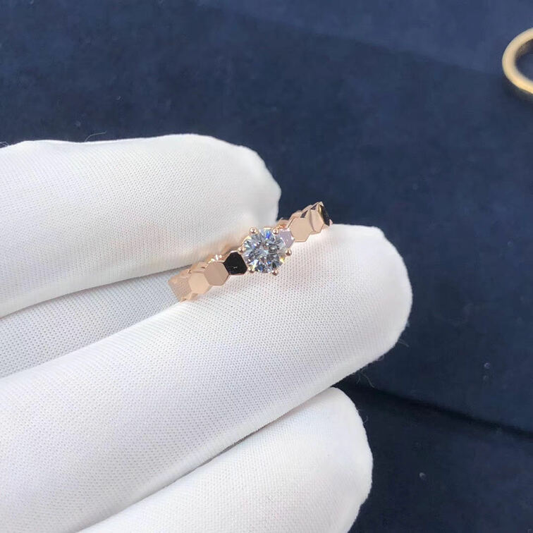 Inspired 18k Pink Gold Chaumet Bee My Love Solitaire Diamond Engagement Ring