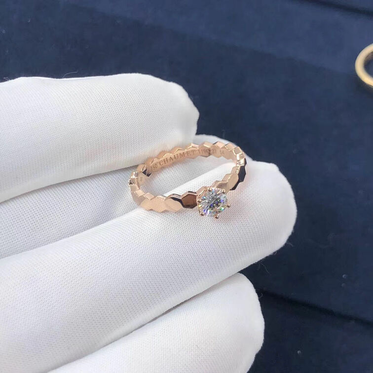 Inspired 18k Pink Gold Chaumet Bee My Love Solitaire Diamond Engagement Ring