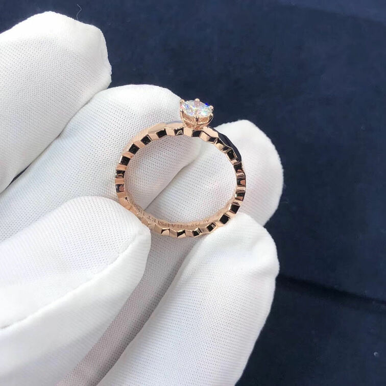 Inspired 18k Pink Gold Chaumet Bee My Love Solitaire Diamond Engagement Ring