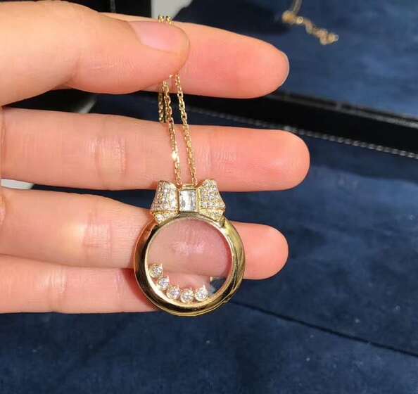 Chopard 18k Rose Gold Happy Diamonds Icons Pendant Necklace