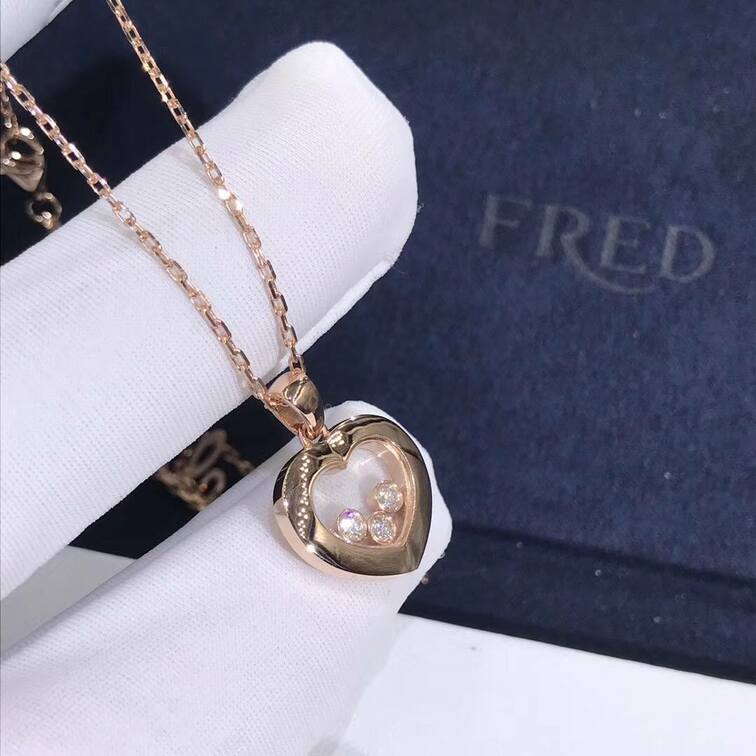 Chopard Happy Diamands Happy Heart Necklace 18k Rose Gold With Diamonds
