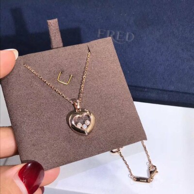 Chopard Happy Diamands Happy Heart Necklace 18k Rose Gold With Diamonds