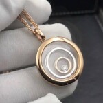 Chopard Happy Diamands Spirit Necklace 18k Rose White Gold With One Diamonds